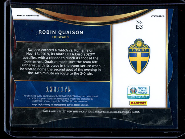 Robin Quaison 2020 Panini Select Euro Soccer Mezzanine Light Blue RC 130/175