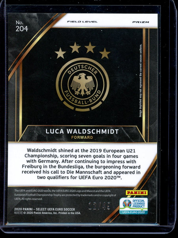 Luca Waldschmidt 2020 Panini Select Euro Soccer Field Level Copper 12/49