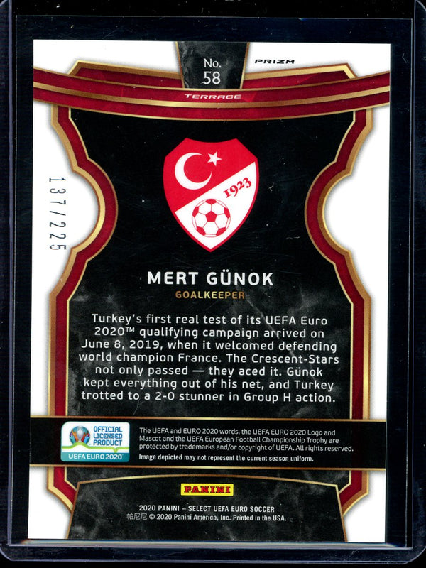 Mert Gunok 2020 Panini Select Euro Soccer Terrace Blue RC 137/225