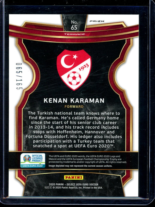 Kenan Karaman 2020 Panini Select Euro Soccer Terrace Maroon RC 065/165