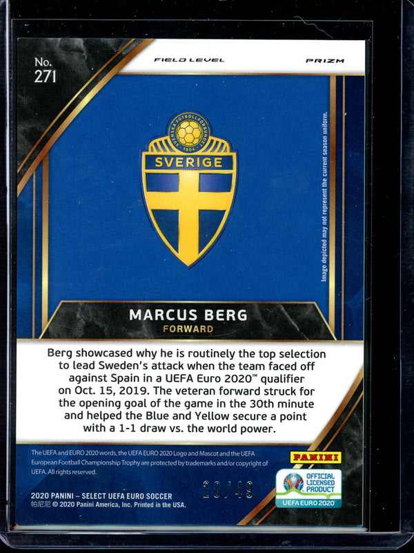 Marcus Berg 2020 Panini Select Euro Soccer Field Level Copper 28/49