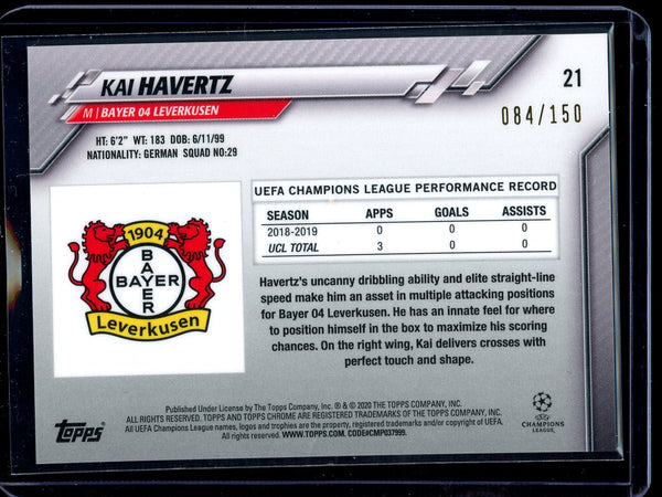 Kai Havertz 19-20 Topps  Chrome UEFA Champions League Blue carbon 084/150