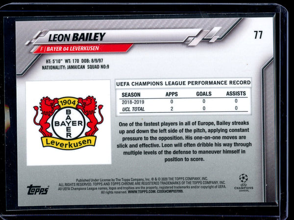 Leon Bailey 19-20 Topps  Chrome UEFA Champions League Purple