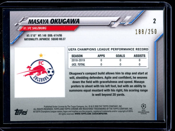 Masaya Okugawa 19-20 Topps  Chrome UEFA Champions League Purple Chrome 188/250