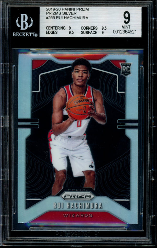 Rui Hachimura 2019-20 Panini Prizm Silver Prizm RC BGS 9