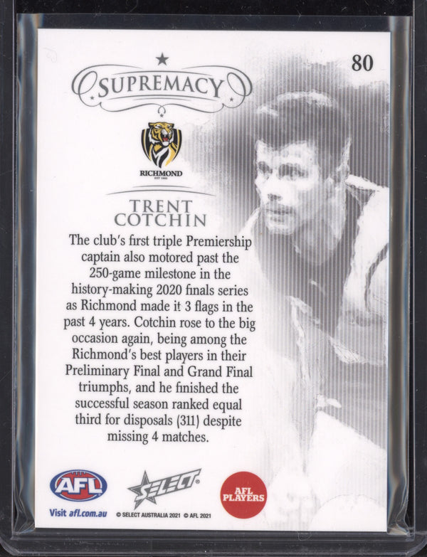 Trent Cotchin 2021 AFL Select Supremacy  Base Parallel - Gold 68/90