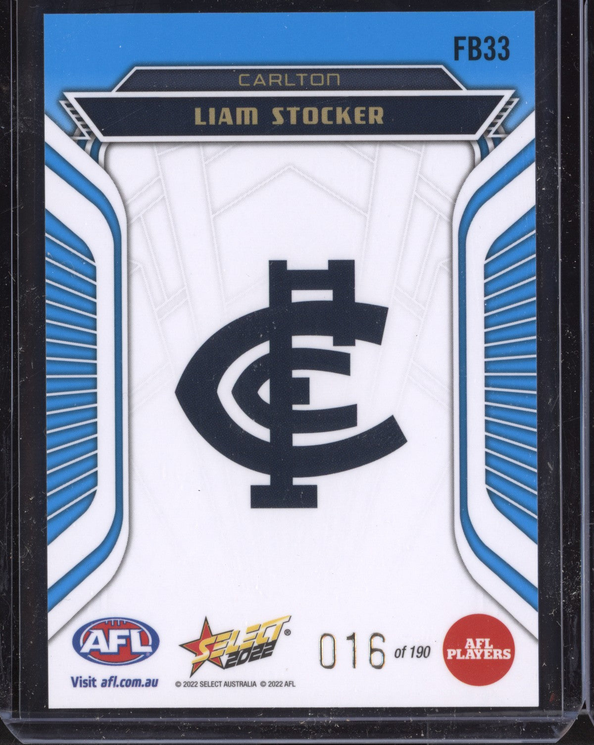 Liam Stocker 2022 Select Footy Stars Fractured - Artic Blue 16/190