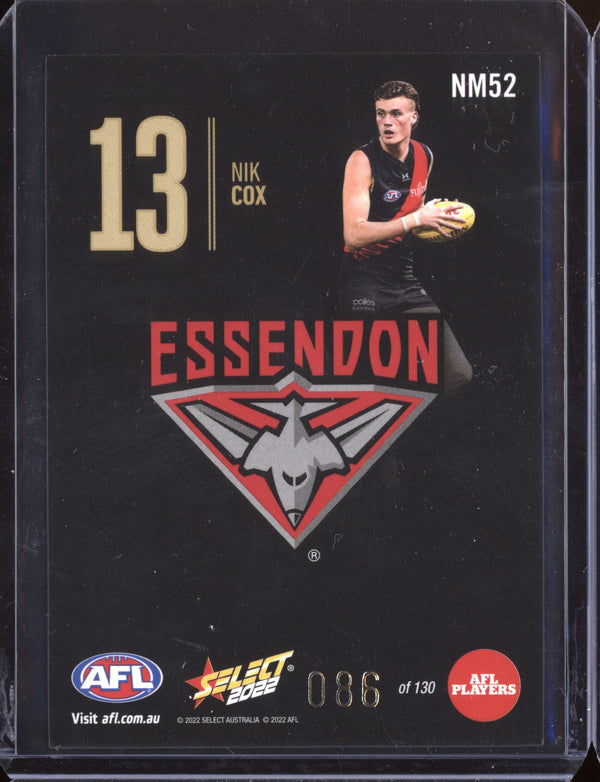 Nik Cox 2022 Select Footy Stars Midnight Numbers 86/130