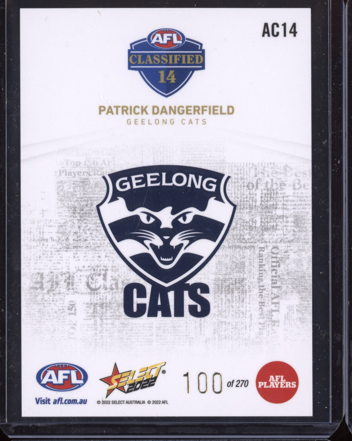 Patrick Dangerfield 2022 Select Footy Stars AFL Classified 100/270