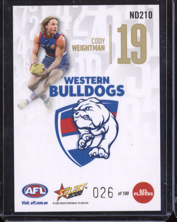 Cody Weightman 2022 Select Footy Stars Daylight Numbers 26/190