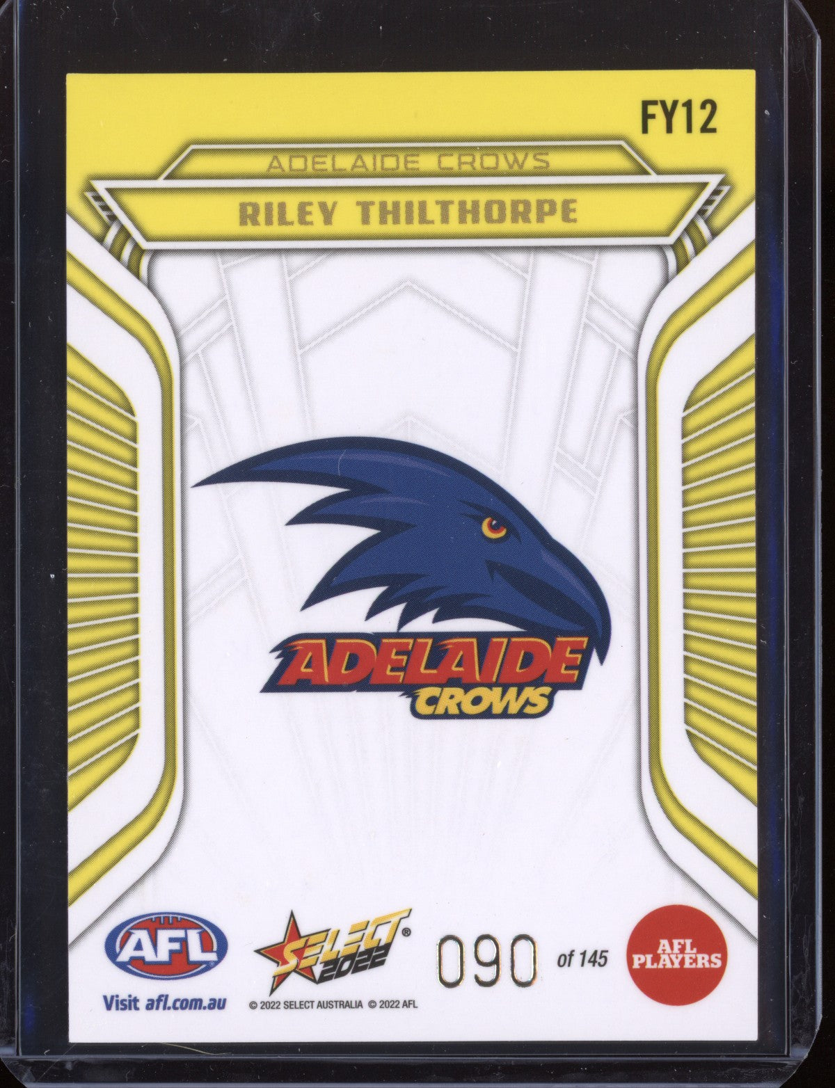 Riley Thilthorpe 2022 Select Footy Stars Fractured - Acid  Yellow 90/145