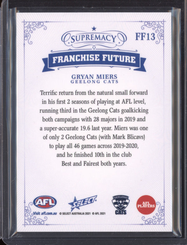 Gryan Miers 2021 AFL Select Supremacy  Franchise Futures 68/70