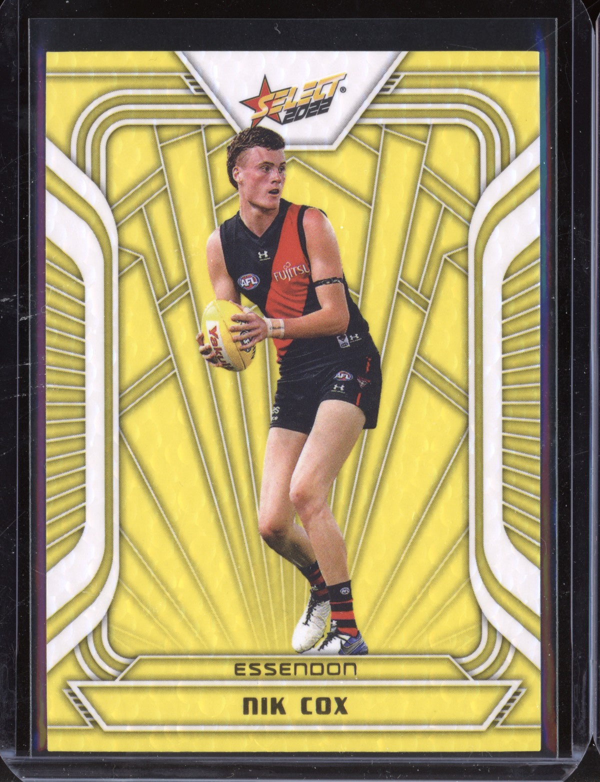 Nik Cox 2022 Select Footy Stars Fractured - Acid  Yellow 60/145