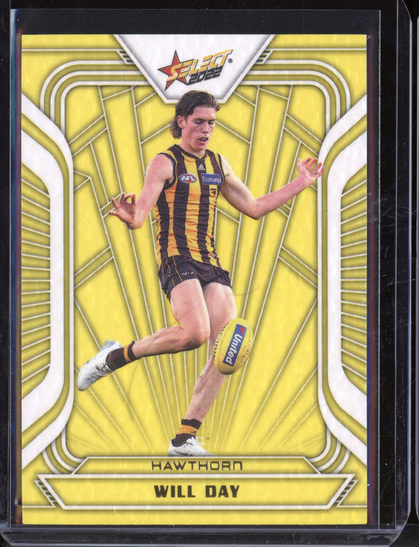 Will Day 2022 Select Footy Stars Fractured - Acid  Yellow 128/145