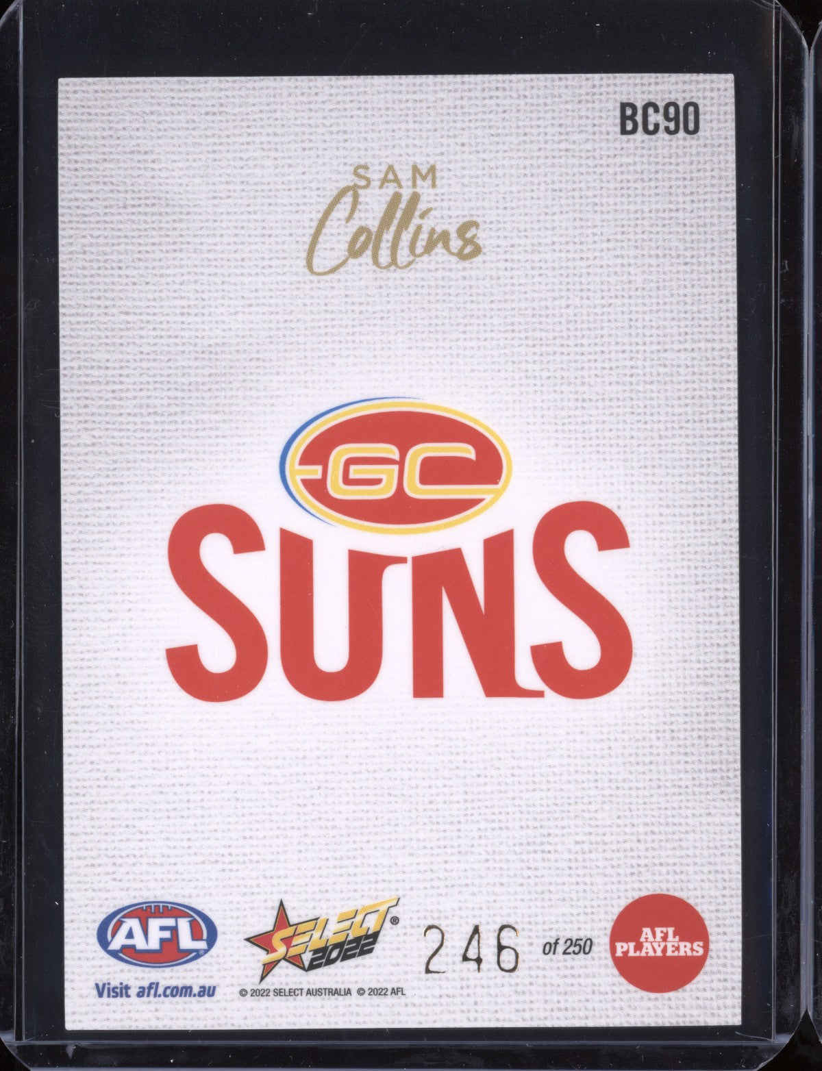 Sam Collins 2022 Select Footy Stars Blank Canvas 246/250