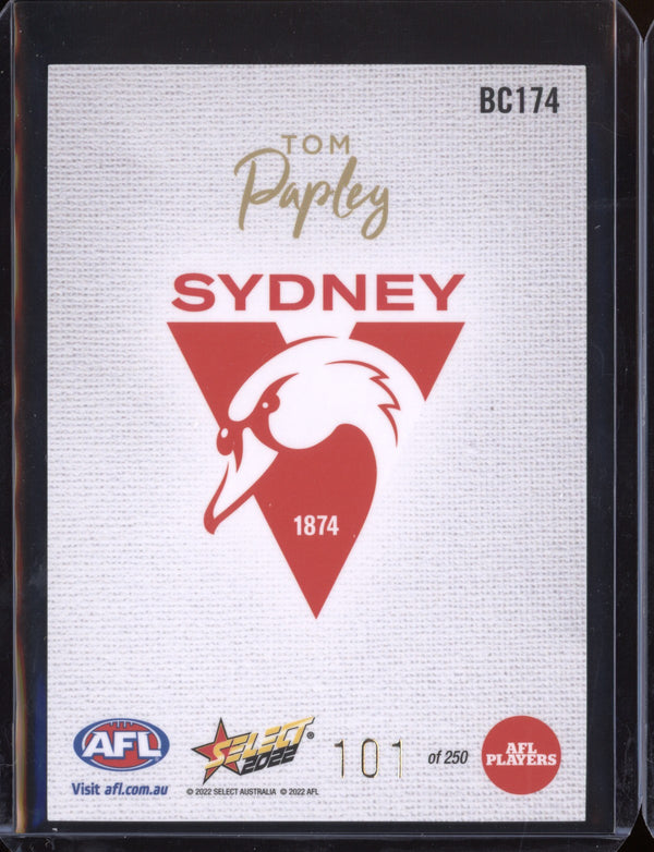 Tom Papley 2022 Select Footy Stars Blank Canvas 101/250