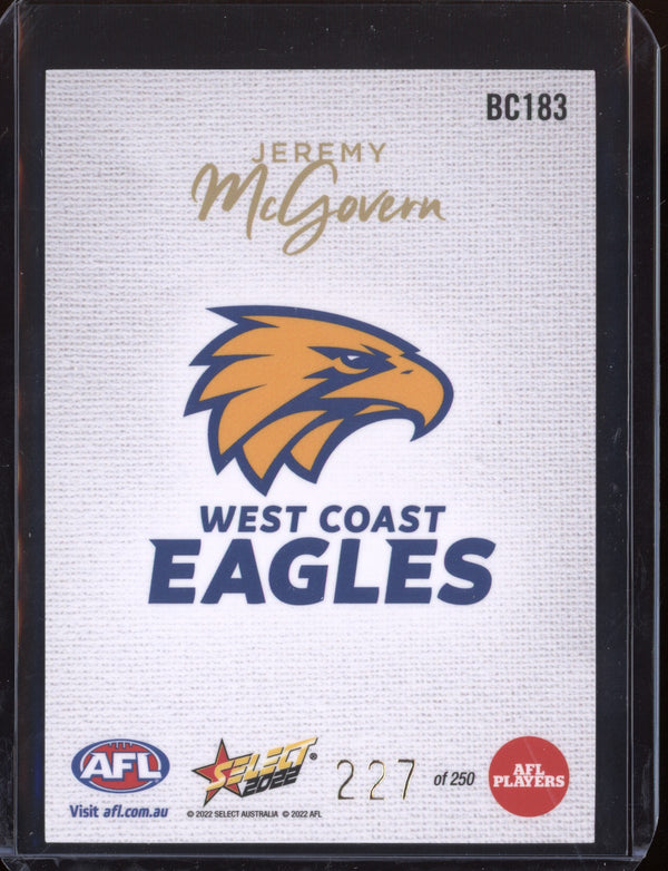 Jeremy McGovern 2022 Select Footy Stars Blank Canvas 227/250