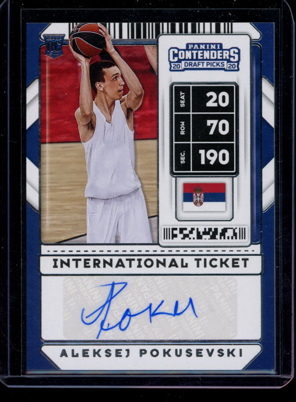 Aleksej Pokusevski 2020 Panini Contenders DP International Ticket Auto RC