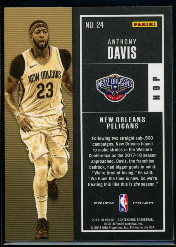 Anthony Davis 2017-18 Panini Contenders Season Ticket Silver