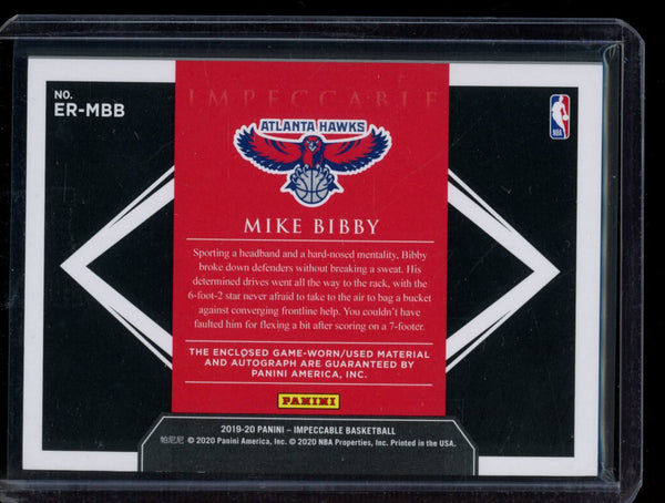 Mike Bibby 2019-20 Panini Impeccable Elegance Patch Auto 11/25