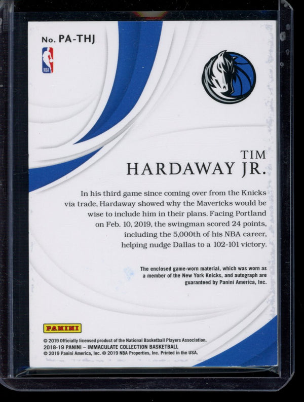 Tim Hardaway Jr 2018-19 Panini Immaculate Patch Auto Red 19/25