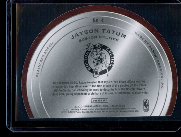 Jayson Tatum 2020-21 Panini Crown Royale Test of Time Stainless Steel 65/99