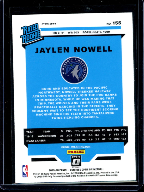 Jaylen Nowell 2019-20 Panini Optic Red Green Choice RC