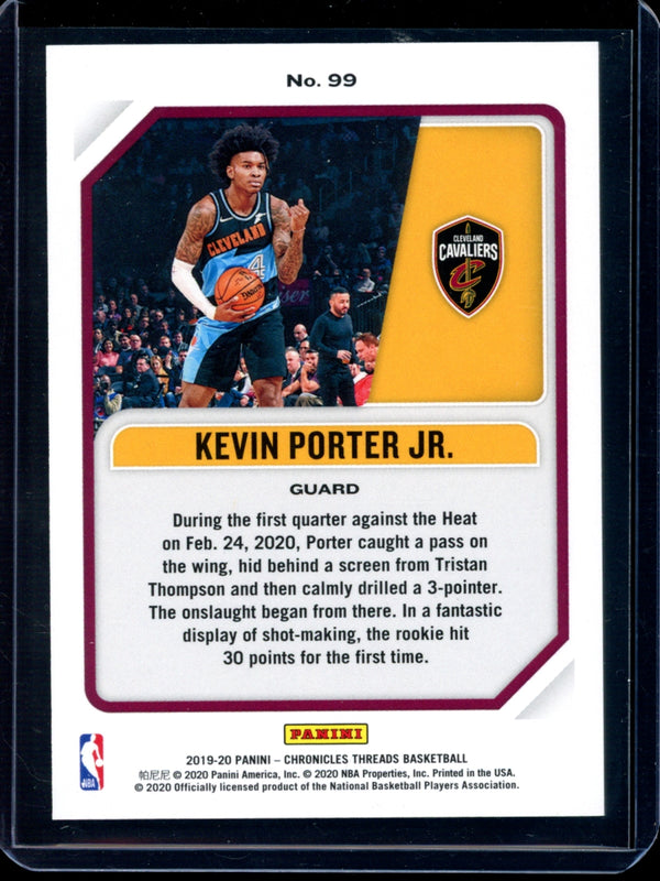 Kevin Porter Jr 2019-20 Panini Chronicles Red Threads  RC 50/149