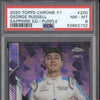 George Russell 2020 Topps Chrome Formula One 200 Sapphire Purple RC 06/10 PSA 8