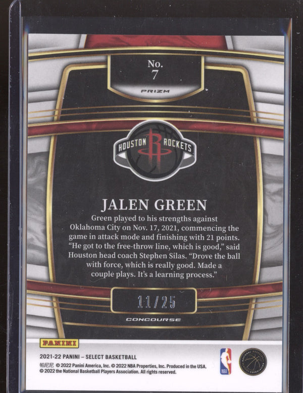 Jalen Green 2021-22 Panini Select 7 Blue Disco RC 11/25