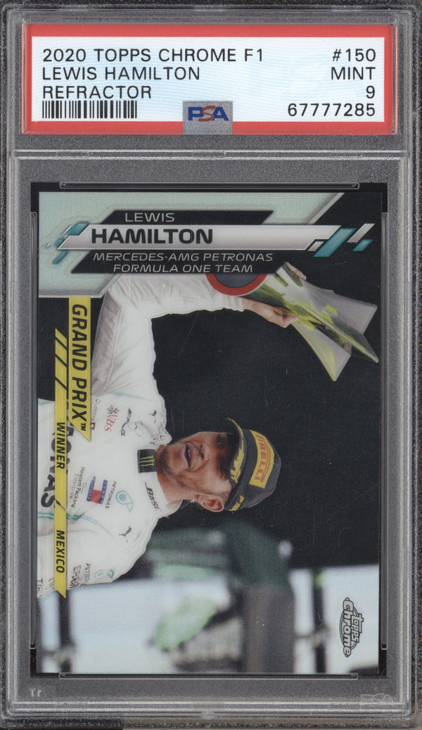 Lewis Hamilton 2020 Topps Chrome Formula One 150 Refractor PSA 9