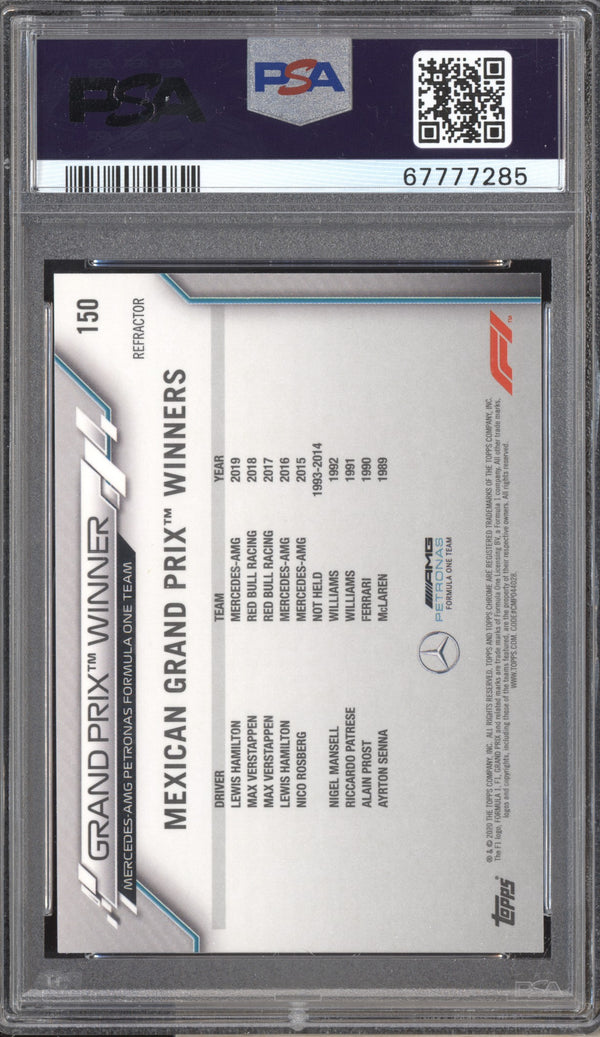 Lewis Hamilton 2020 Topps Chrome Formula One 150 Refractor PSA 9