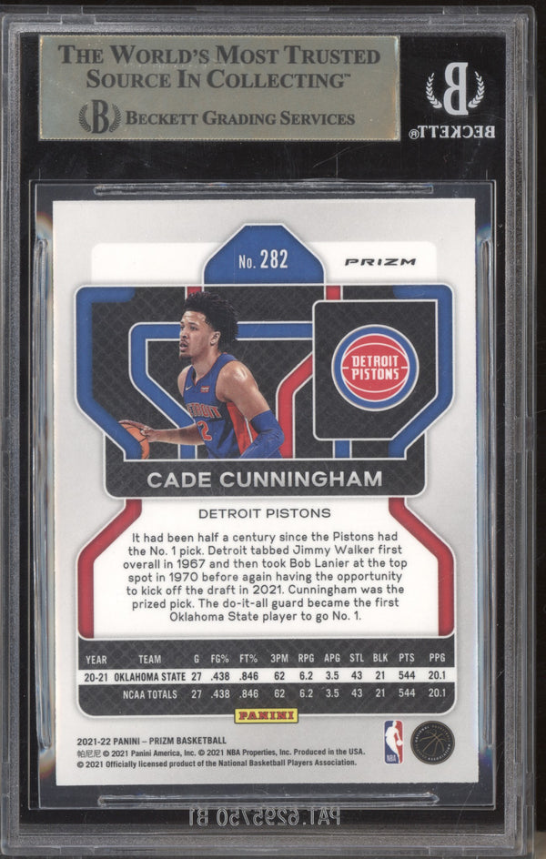 Cade Cunningham 2021-22 Panini Prizm 282 Silver RC BGS 9.5