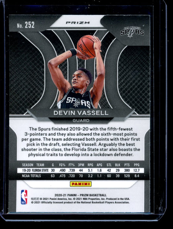 Devin Vassell 2020-21 Panini Prizm Blue Wave RC