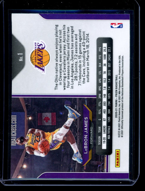 Lebron James 2020-21 Panini Prizm