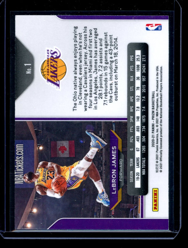 Lebron James 2020-21 Panini Prizm