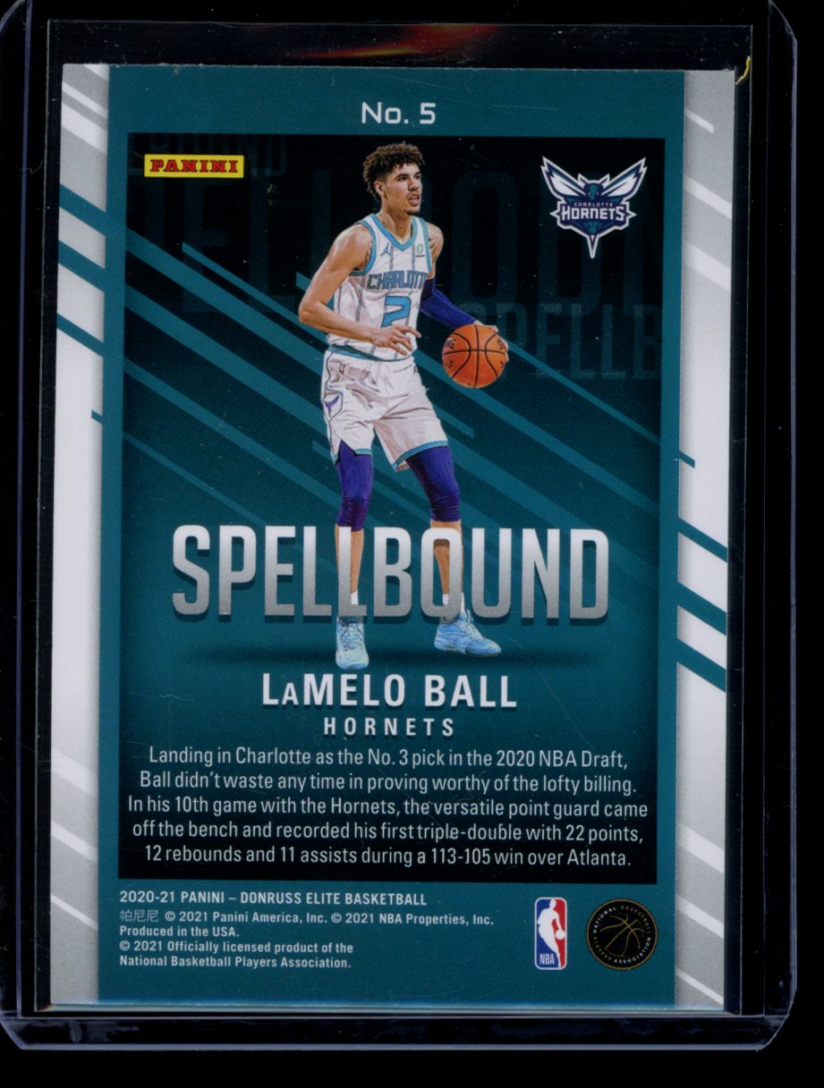 Lamelo Ball 2020-21 Panini Elite Spellbound "L" RC