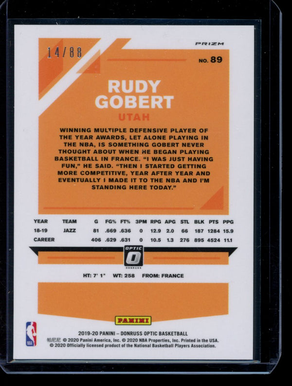 Rudy Gobert 2019-20 Panini Optic Red Choice 14/88