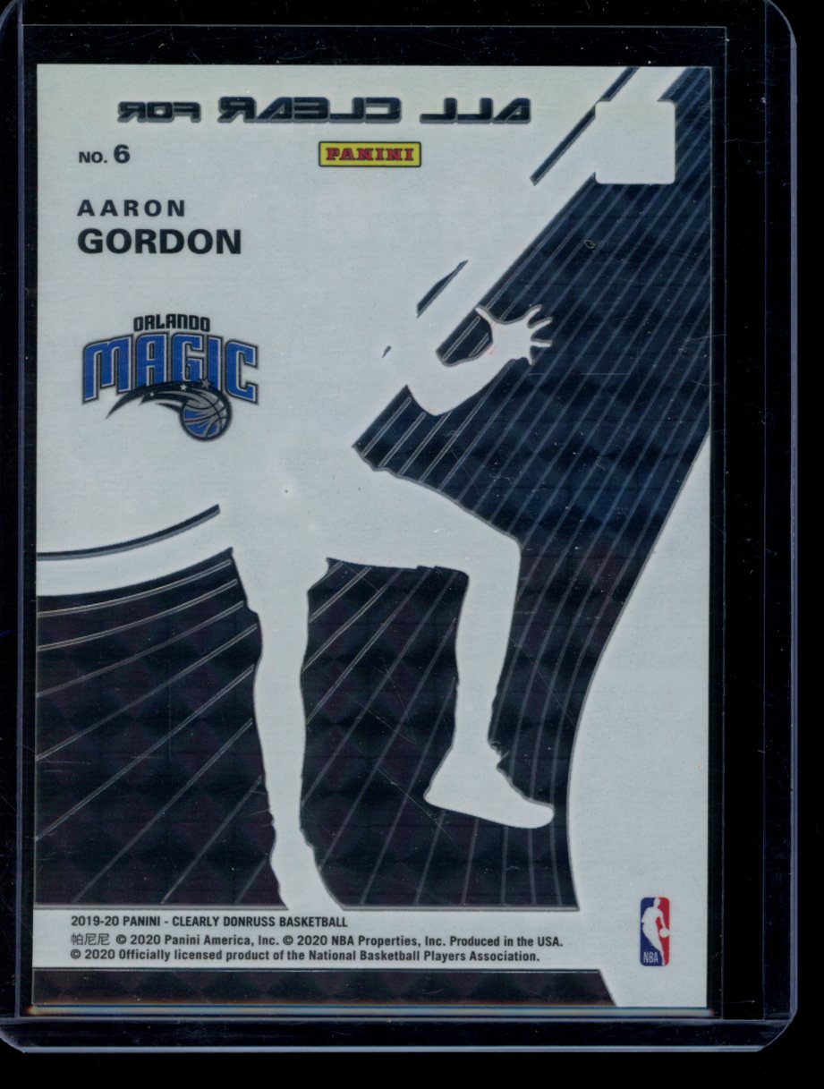 Aaron Gordon 2019-20 Panini Clearly Donruss All Clear For Takeoff Red 15/49