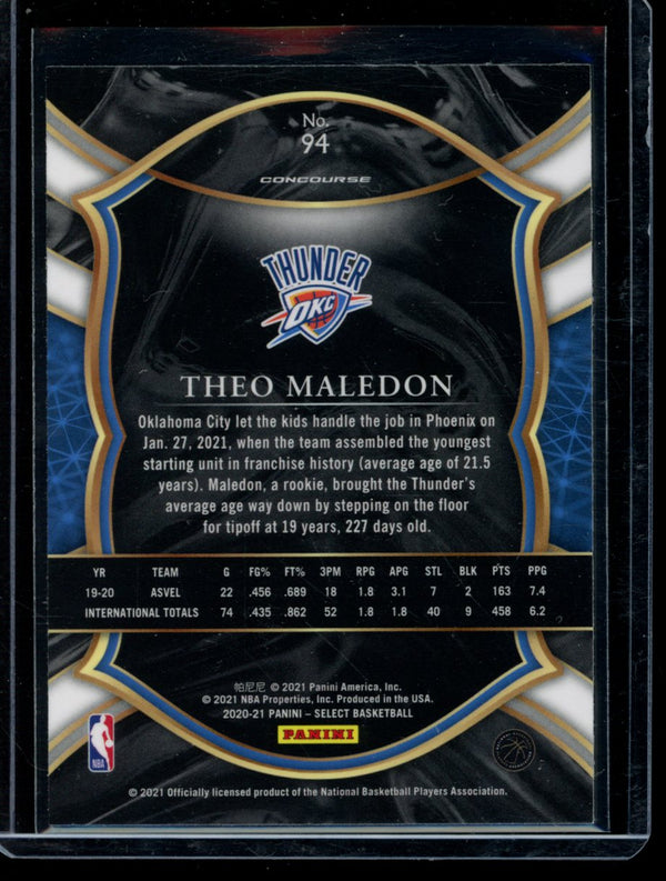 Theo Maledon 2020-21 Panini Select Concourse RC