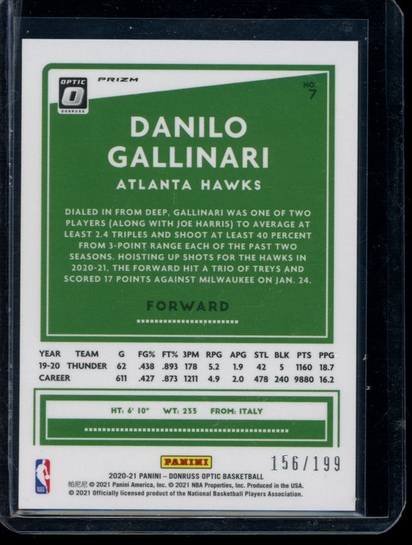 Danilo Gallinari 2020-21 Panini Optic Orange 156/199