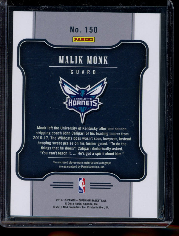 Malik Monk 2017-18 Panini Dominion RPA RC 14/49