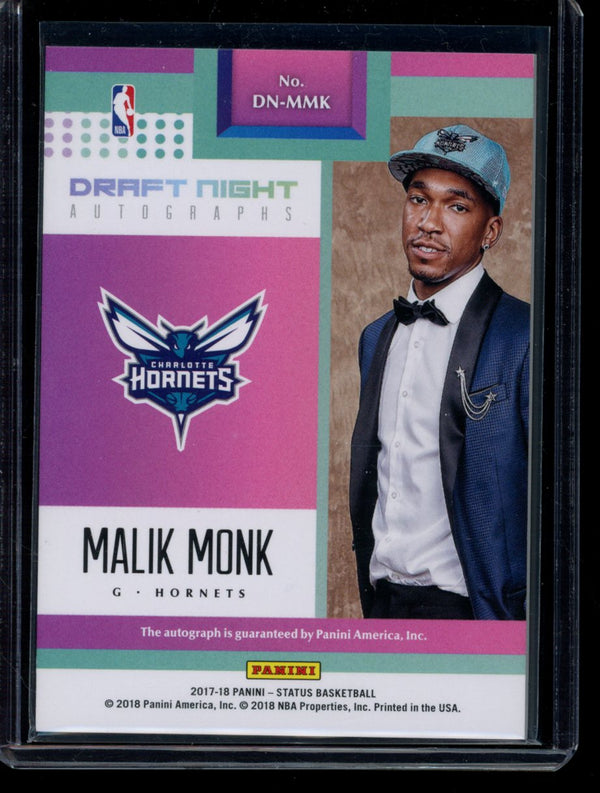 Malik Monk 2017-18 Panini Status Draft Night Autograph inscriptions RC 02/23