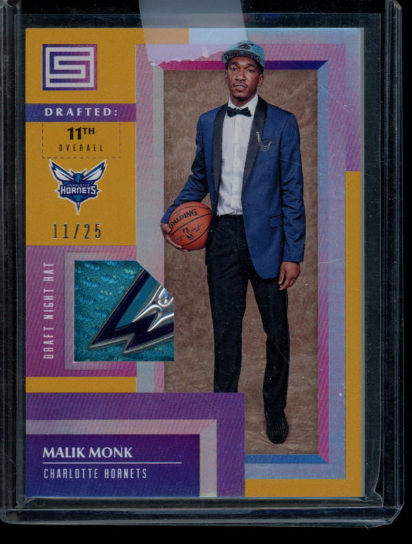 Malik Monk 2017-18 Panini Status Draft Night Hats Prime RC 11/25