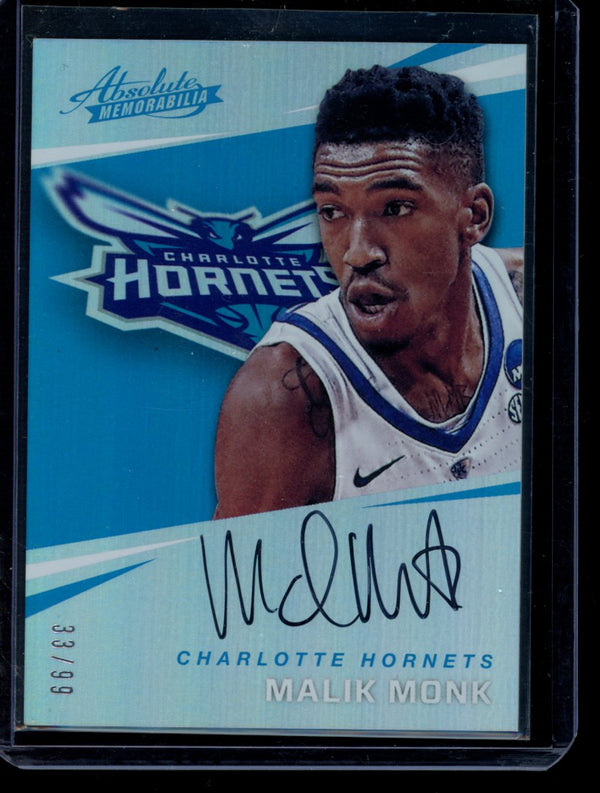 Malik Monk 2017-18 Panini Absolute Autograph RC 33/99