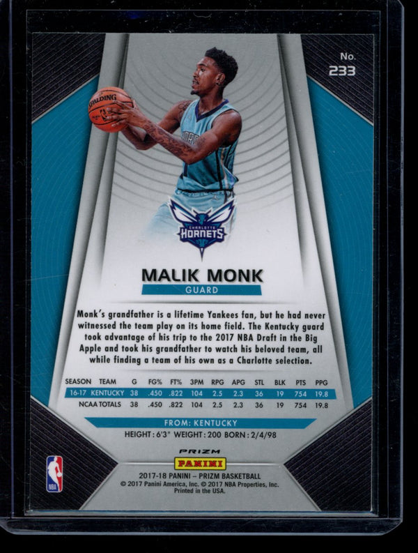 Malik Monk 2017-18 Panini Prizm Green RC