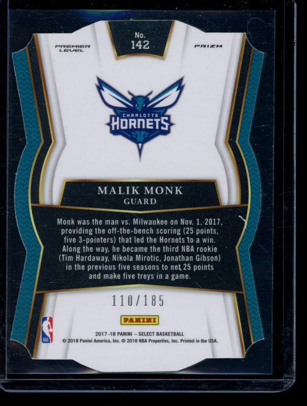 Malik Monk 2017-18 Panini Select Light Blue Premier Die cut RC 110/185