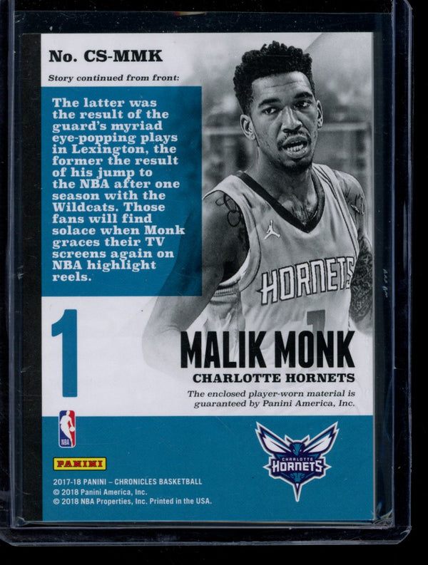 Malik Monk 2017-18 Panini Chronicles Patch RC 33/199