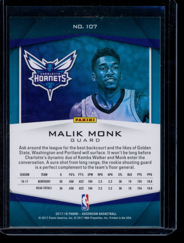 Malik Monk 2017-18 Panini Ascension RC 67/129