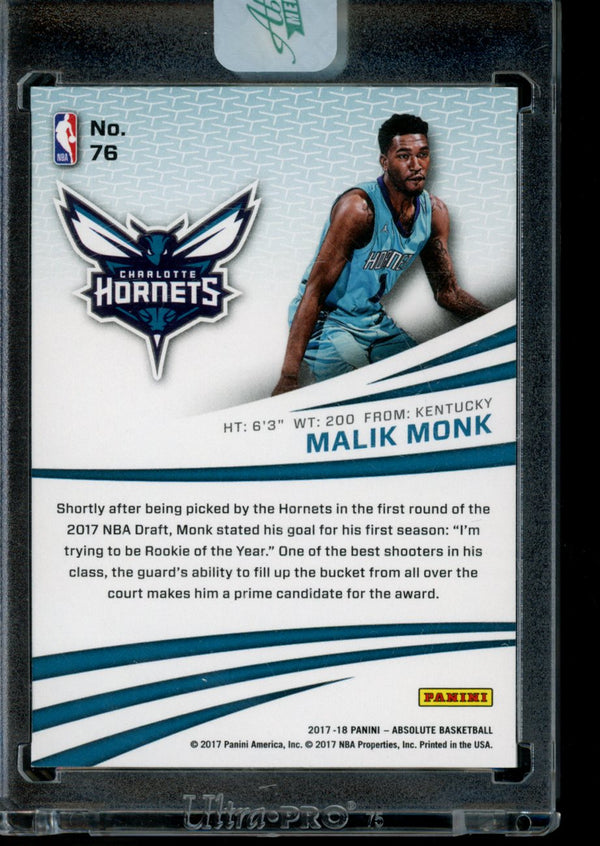 Malik Monk 2017-18 Panini Absolute RC